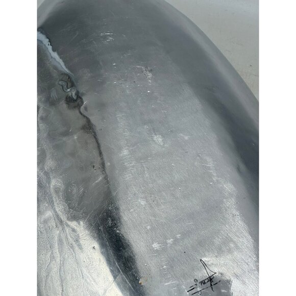 pewter oval tray bowl old town imports centerpiece Mexico signed #392401 READ - Picture 6 of 10